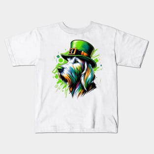 Spinone Italiano Enjoys a St Patrick's Day Celebration Kids T-Shirt